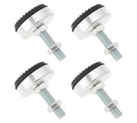 EMSea - Juego de 4 patas de nivelación ajustables de rosca M12 de acero al carbono galvanizado, patas robustas para muebles, máquinas estanterías equipo industrial