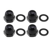 EMSea Juego de 4 Tuercas de Acero Inoxidable 304 Color Negro Tuercas de Cúpula M10 Tuercas Hexagonales de Bellota con Junta Compatible con Harley-Davidson
