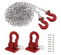 EMSea Juego de Ganchos de Remolque RC RC Gancho de Remolque en Forma de U Piezas de Montaje de Cadena de Remolque Juego de Cadena de Metal RC Accesorios de Modelo de Coche para Escala 1/10 RC
