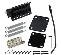 EMSea Juego de sistema de puente de trémolo para guitarra eléctrica con placa de cuello, compatible con Fender Start ST, aleación de zinc negro