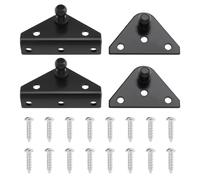 EMSea Kit Adaptador Soportes Montaje Pernos Esféricos 10 Mm 2 Piezas Tipo L 2 Piezas Tipo Plano con 16 Piezas Tornillos para Puntales Gas Soporte Elevación Puntal Resorte Choque Gas