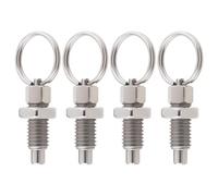 EMSea Muelle de 4 piezas con anillo de tracción M8, pasador de liberación rápida, acero inoxidable, sin bloqueo, corto, retráctil a mano, para instalaciones industriales