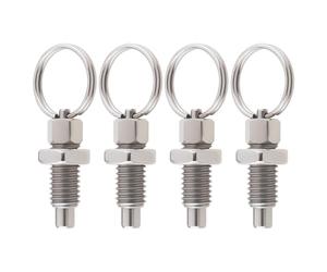 EMSea Muelle de 4 piezas con anillo de tracción M8, pasador de liberación rápida, acero inoxidable, sin bloqueo, corto, retráctil a mano, para instalaciones industriales