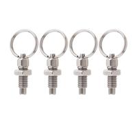 EMSea Muelle de 4 piezas con anillo de tracción, pasador de liberación rápida M6, acero inoxidable, sin bloqueo, corto, retráctil a mano, para instalaciones industriales
