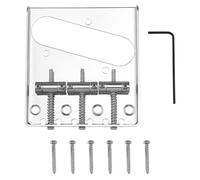 EMSea Puente vintage para guitarra eléctrica, puente de 3 ceniceros compensados, compatible con pastilla de puente de guitarra eléctrica estilo tele, color plateado