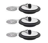 EMSea Tapón de Drenaje Universal de 43 mm con Cadena de Bolas y Anillo Colgante de Goma para desagüe de Repuesto para bañera, Fregadero, Cocina, hogar