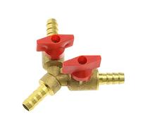 EMSea Válvula de bola de cierre en Y de 5/16 pulgadas/8 mm, divisor de manguera de latón, adaptador de conector de tubo de 3 vías para aceite, combustible, agua