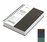 EMSHOI A5 - Cuaderno universitario rayado con espiral, pequeño, 14,5 x 20,9 cm, 300 páginas/150 hojas, papel grueso 100 g/m², tapa dura impermeable, diario unisex para trabajo, oficina y colegio, café