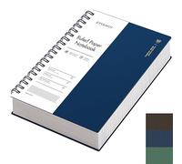 EMSHOI B5 - Cuaderno universitario rayado en espiral, grande de 19 x 26 cm, 300 páginas/150 hojas, papel grueso de 100 g/m², tapa dura impermeable, diario de escritura unisex para trabajo, oficina y