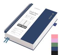 EMSHOI Cuaderno A4 cuadriculado, cuaderno espiral con 300 páginas/150 hojas, papel cuadriculado de 100 g/m² para escribir, tapa dura de PVC, cuadernos para escuela, trabajo, dibujo, viaje, 21,5 x 27,9