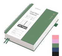EMSHOI Cuaderno A4 cuadriculado, cuaderno espiral con 300 páginas/150 hojas, papel cuadriculado de 100 g/m² para escribir, tapa dura de PVC, para escuela, trabajo, dibujo, diario de viaje, 21,5 x 27,9