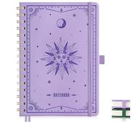 EMSHOI Cuaderno A5, cuaderno A5 a rayas con papel premium de 100 g/m², 140 páginas numeradas, tapa dura con 1 bolsillo interior, ideal para escritura creativa, trabajo y escuela. 15,4 x 21 cm, color