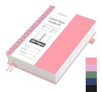 EMSHOI Cuaderno A5 cuadriculado, cuaderno espiral con 300 páginas/150 hojas, papel cuadriculado de 100 g/m² para escribir, tapa dura de PVC, cuadernos para escuela, trabajo, dibujo, viaje, 14,5 x 21