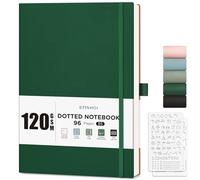 EMSHOI - Cuaderno B5 con cuadrícula punteada, papel grueso de 120 g/m², cuaderno de gran cuadrícula punteada de 19,5 x 25,5 cm para diario de viñetas con 96 páginas, plantillas de diario, tapa de