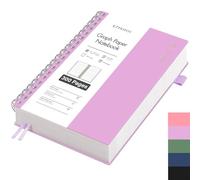 EMSHOI Cuaderno B5 cuadriculado, cuaderno espiral con 300 páginas/150 hojas, papel cuadriculado de 100 g/m² para escribir, tapa dura de PVC, para escuela, trabajo, dibujo, diario de viaje, 19 x 25 cm,