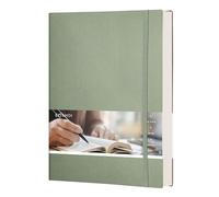 EMSHOI Cuaderno con rayas B5 de piel sintética, 204 páginas, papel premium de 100 gm² con lazo para bolígrafo, bloc de notas de composición de escritura de tapa blanda para oficina, hogar, escuela,