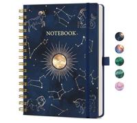 EMSHOI Lined Spiral Journal Notebook, 160 Pages, A5 Medium Size (5.7'' x 8.3''), for Men & Women, Journaling, Work & School, Hardcover, 100 GSM Thick Paper (Celestial Constellation)