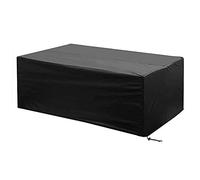 EMSMIL Funda Mesa Jardín Exterior Impermeable 213X132X74cm Resistente al Polvo Fundas Mesas Jardin Rectangular Protectora Muebles Conjuntos Terraza Silla Sofás Cubierta Oxford Negro