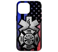 EMT EMS Fire Rescue USA Firefighter - Bandera Estadounidense Envejecida Carcasa para iPhone 16 Pro MAX