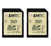 EMTEC - 2 Tarjetas de Memoria SD UHS-I U3 V30 Outdoor ECMSD32GHC10ORP2 - Resistencia al Agua IPX7 para cámara Exterior, Divertida - Vídeo Full HD, 4K UHD - 32 GB/GB