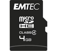 Emtec 4GB microSD 4GB MicroSD Class 4 memoria flash - Tarjeta de memoria (MicroSD, Class 4, Negro, Ampolla)