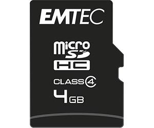 Emtec 4GB microSD 4GB MicroSD Class 4 memoria flash - Tarjeta de memoria (MicroSD, Class 4, Negro, Ampolla)