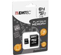 Emtec 64GB microSDXC Platinum Memoria Flash Clase 10 UHS-I - Tarjeta de Memoria (64 GB, MicroSDXC, Clase 10, UHS-I, 80 MB/s, Negro)