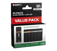 Emtec Llaveros USB 2.0 K100 16GB, 10 Unidades en Caja Multicolor, Velocidad Lectura 15 MB/s, Compatible con Windows, Mac y Linux