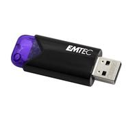 Emtec - Memoria USB 3.0 (3,2) Click Easy B113, Memoria Flash de 128 GB, Almacenamiento Externo, Lectura de 20 MB/s, Escritura a 10 MB/s, Click Easy - 21 x 57 x 12 mm, Color Morado