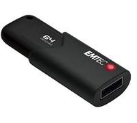 Emtec - Memoria USB 3.0 (3.2) Click Secure B120, Memoria Flash de 64 GB, Almacenamiento Externo, Lectura de 100 MB/S, Escritura 20 MB/S, con Software de Encryption AES260, Color Negro
