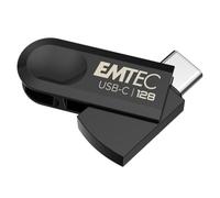 EMTEC - Memoria USB 3.2 Type-C Single C280 ECMMD128GC283 - Flash Drive, compatibilidad Universal USB 3.2 - Lectura de 80 MB/s, Escritura 20 MB/s, Eco Design, 128 GB/GB