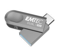 EMTEC - Memoria USB 3.2 USB-A Type-C Dual D280 ECMMD128GD283 - Flash Drive, compatibilidad Universal USB 3.2 - Lectura de 80 MB/s, Escritura 20 MB/s, Eco Design, 128 GB/GB