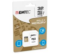 memoria sd micro 32gb emtec elite gold 85mbs sd + adapter class 10 uhs1 u1 ecmsdm32ghc10gp