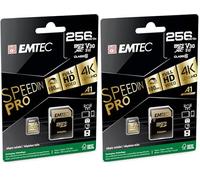 EMTEC SpeedIN Pro microSD USH I U3 A2 256 GB (Paquete de 2)