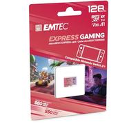 EMTEC, Tarjeta MicroSDXC 128GB UHS-I U3 V30 A1 Express Gaming, Compatible con Nintendo Switch 2, Alta Velocidad hasta 880Mbps, Almacenamiento extendido, Ideal para Videojuegos y Aplicaciones