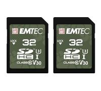 EMTEC Tarjeta SD para exteriores de 32 GB - UHS-I U3 V30 - Protección IPX 7 - Ideal para videos 4K UHD - Paquete de 2