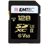 EMTEC - Tarjeta SDXC UHS-II U3 V60 SpeedIN Pro+ ECMSD128GUHS2V60 - Tarjeta de Memoria - Fotos en ráfagas, vídeos Full HD, 3D, 4K, 8K UHD - Capacidad de Almacenamiento de 128 GB, 128 GB - 2 Filas Pin