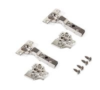 Emuca 1013707 Pack de 2 bisagras de cazoleta Ø35mm 100° cierre suave para puerta semi-solapada y suplementos Euro con regulación excéntrica