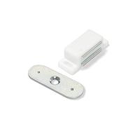 Emuca 1275315 Cierre magnético con placa para puerta de mueble, blanco, Set de 20 piezas