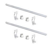 Emuca - 2 Barras para armario y accesorios Jagmet, Ø27x815 mm, Pintado blanco, Acero