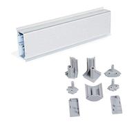 Emuca - 2 copetes rectangulares para cocina Miniline con accesorios para instalación, 2 x 2,35m, Anodizado satinado, Plástico