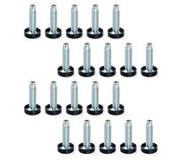 Emuca 2020905 Pie nivelador articulado para mueble, rosca M10x40mm, Lote de 20 piezas