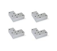 EMUCA 2022925, pies de plástico para muebles gris metalizado, pack de 4 patas alto 24mm, 24 mm