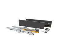 EMUCA 3061412 Kit de Cajón para Cocina o Baño con Guias de Extracción Total y Cierre Suave, Altura 138 mm y Profundidad 350 mm, Gris Antracita, H138 mm