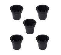 EMUCA - Accesorio portaobjetos para encastrar en mesas o cajones, Plástico, Negro, 5 un