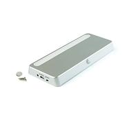 Emuca - Aplique LED recargable con sensor de movimiento, lámpara auxiliar a pilas, gris metalizado