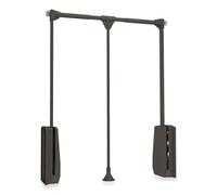 Emuca – Barra de armario abatible, perchero basculante regulable 600–830 mm, color Moka