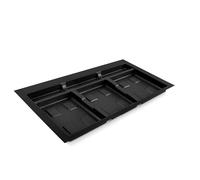 EMUCA - Base Recycle Contenedores Cajón Cocina, 3 Huecos, 80cm, Negro