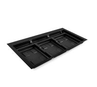 EMUCA Base contenedores cajón cocina, 3 huecos, M90cm (836x482 mm), Negro