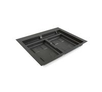 EMUCA - Base para contenedores de cajón cocina Recycle, 2 Huecos, Base módulo 70cm (636x482mm), Plástico gris antracita